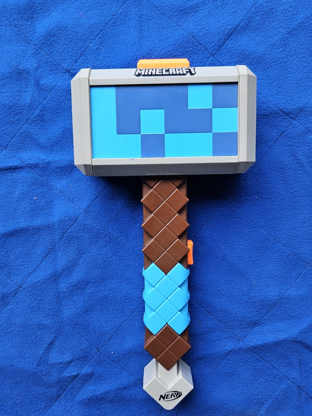 Minecraft Nerf Diamond Hammer Electronic Toy - Blue/Brown
